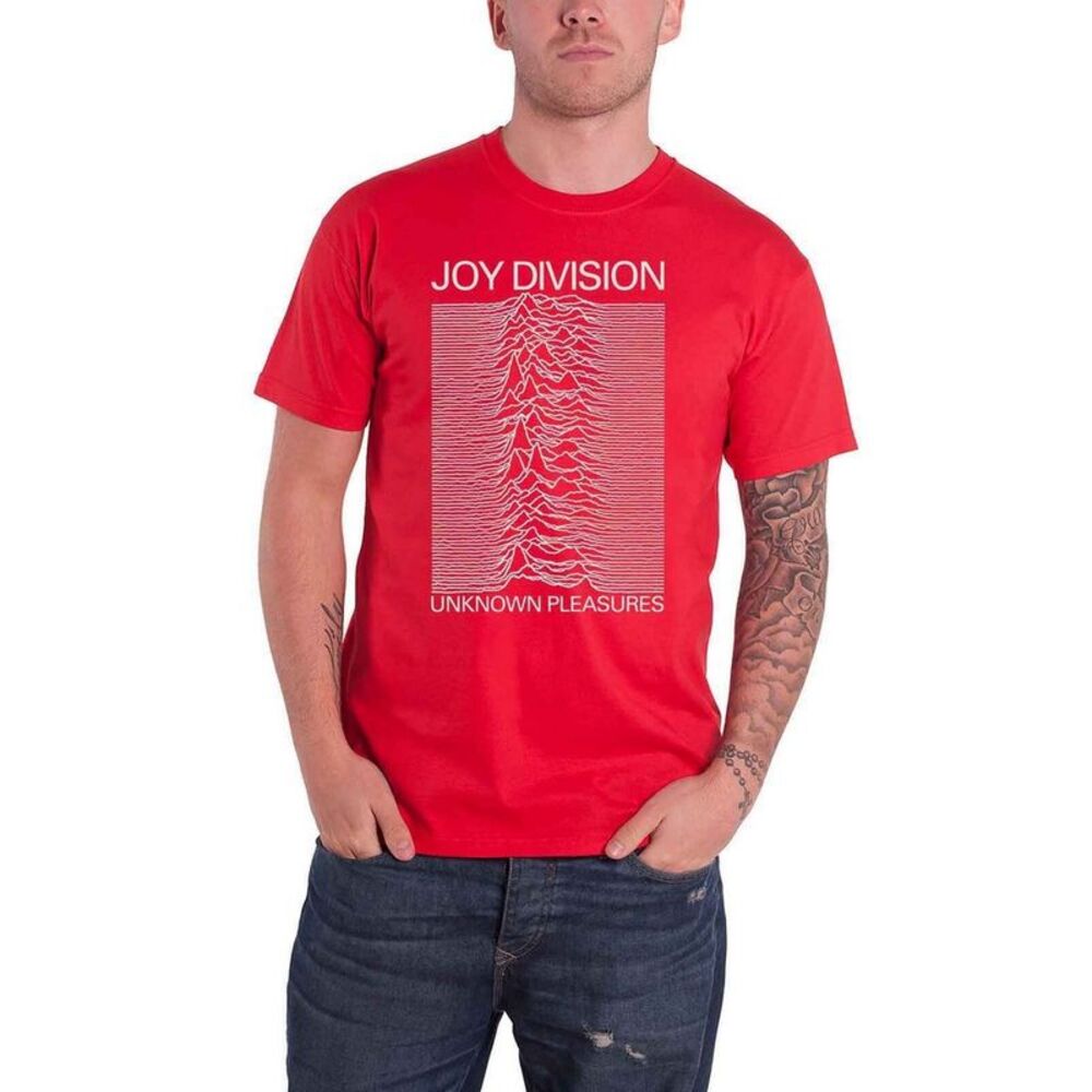Joy Division Unisex Adult Unknown Pleasures Cotton T-Shirt / Red